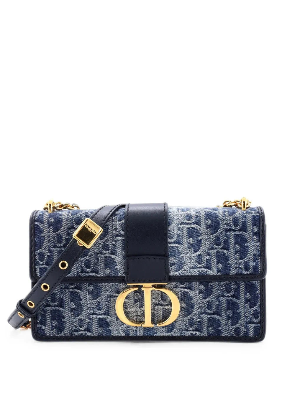 Christian Dior Pre-Owned 30 Montaigne Chain Flap Bag Oblique Canvas shoulder bag - Blue