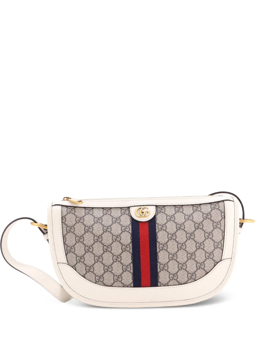 Gucci Pre-Owned Große Ophidia Umhängetasche aus GG-beschichtetem Canvas - Weiß