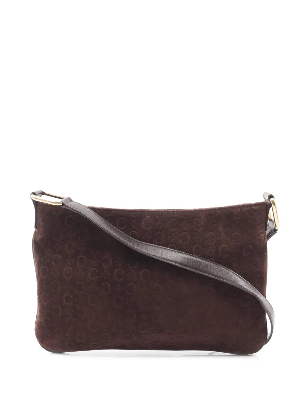Celine Pre-Owned 20th Century C Macadam Suede shoulder bag - Brown