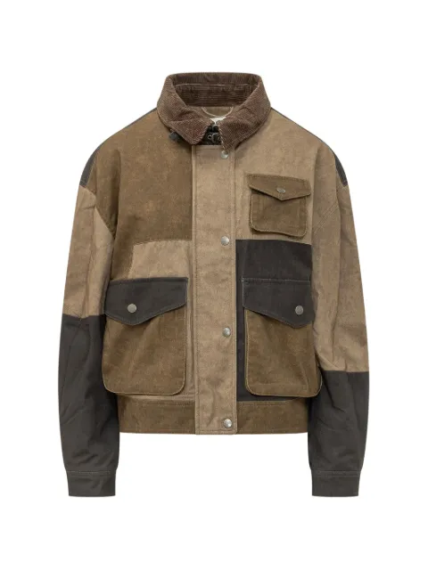 MARANT ÉTOILE patchwork buckle-collar jacket