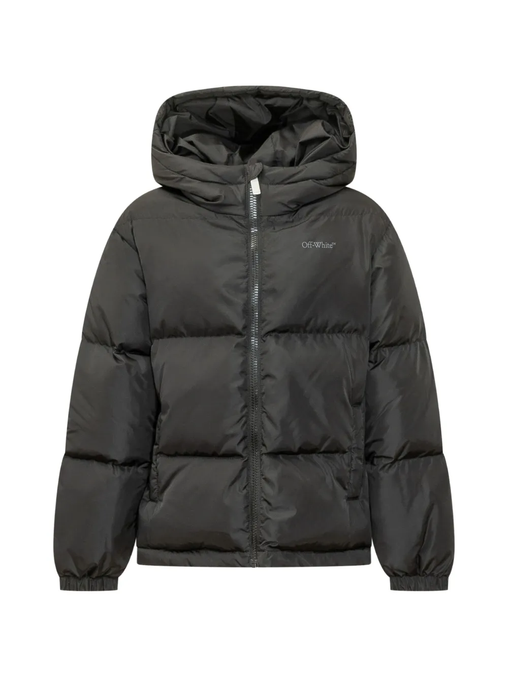 Off-White Kids Arrows-motif hooded padded jacket - Nero