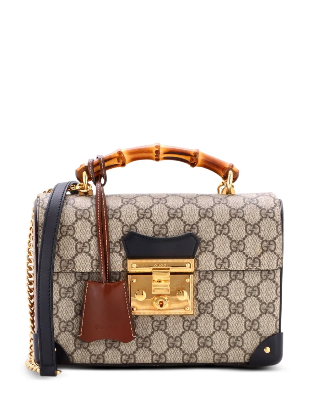 Gucci Pre-Owned Kleine Padlock Bamboo Schultertasche aus beschichtetem GG Canvas - Braun