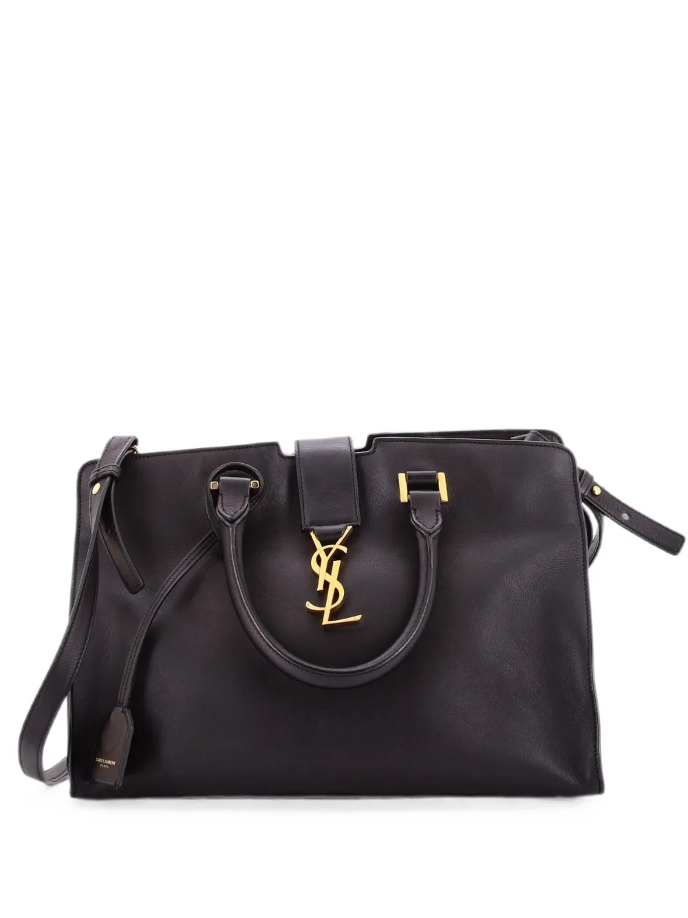 Saint Laurent Pre-Owned Borsa a tracolla Monogram Cabas piccola in pelle - Nero
