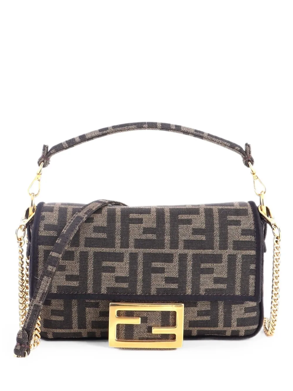 Fendi Pre-Owned Baguette NM Bag Zucca Canvas Mini crossbody bag - Brown