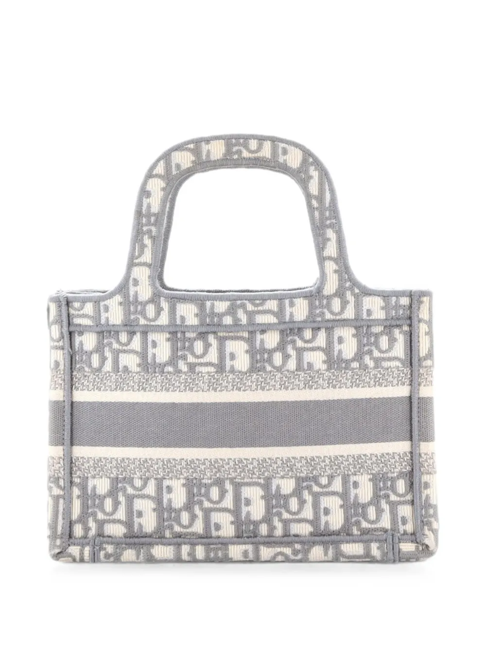 Pre-owned Dior Book Oblique Canvas Mini Tote Bag In Grey
