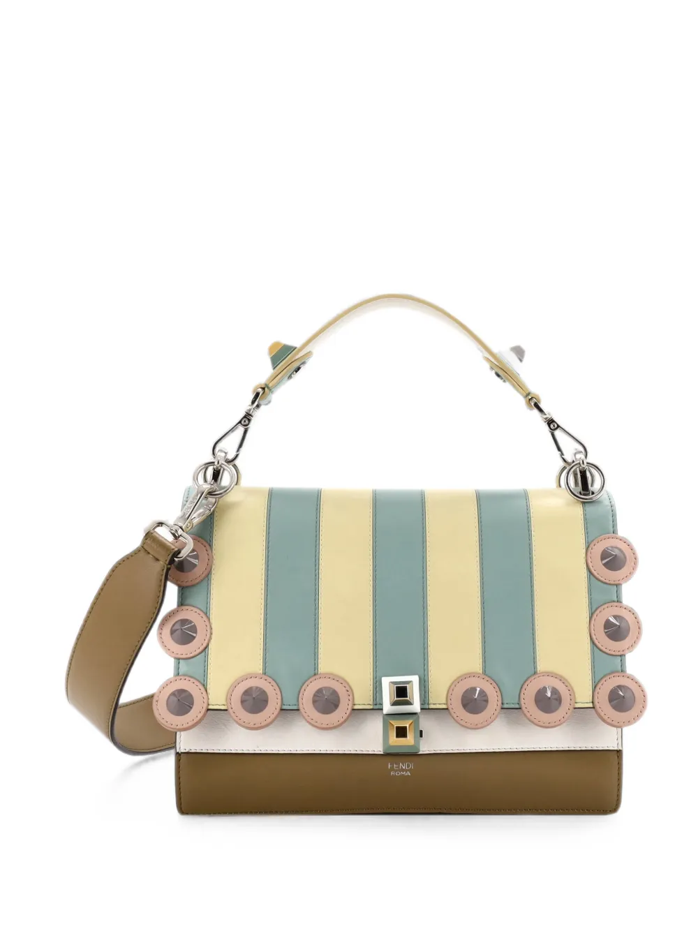 Fendi Pre-Owned Borsa a spalla Kan I media in pelle con occhielli - Blu