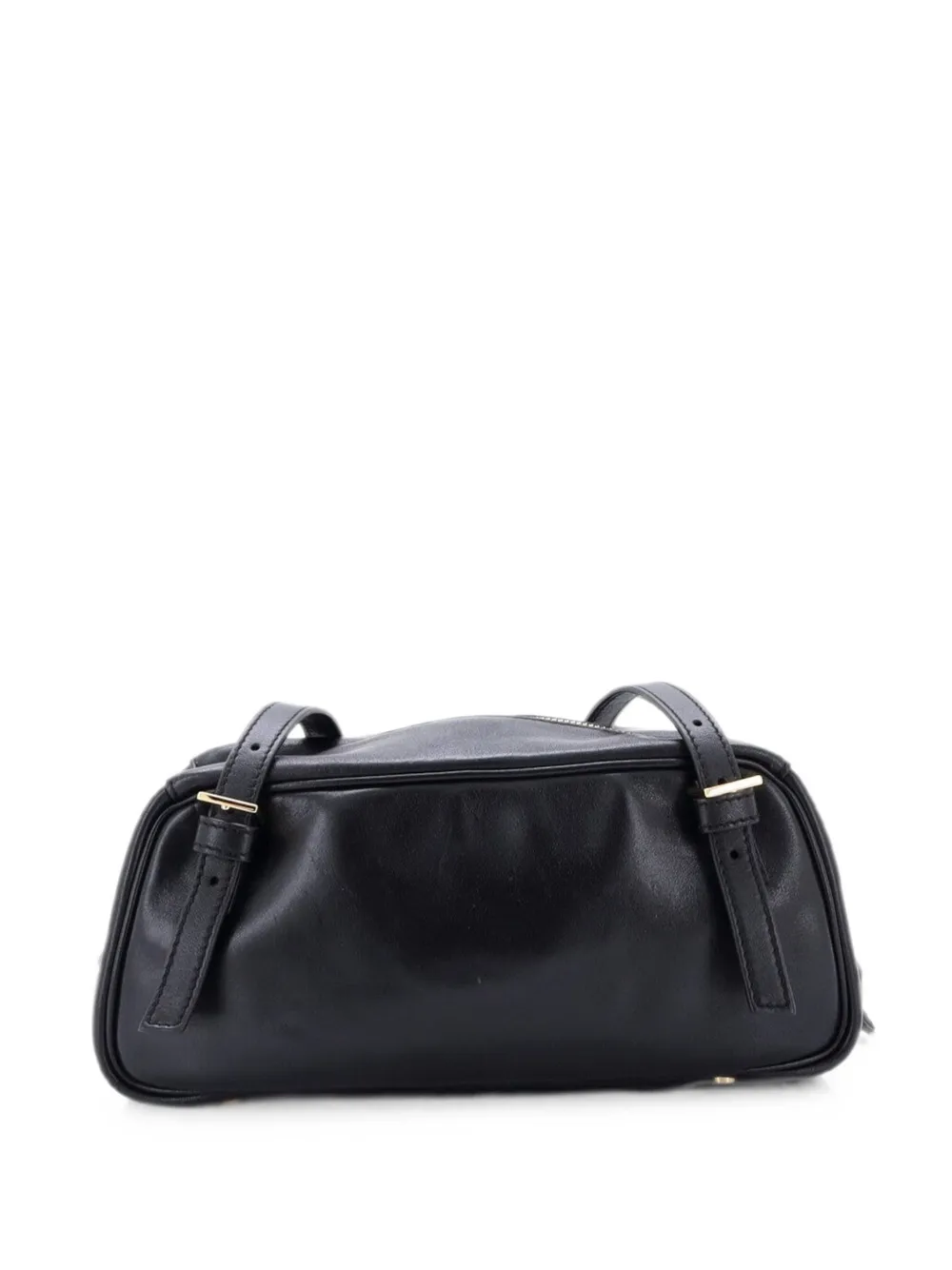 Versace Pre-Owned Tag Bowling Bag Leather Large handbag - Black