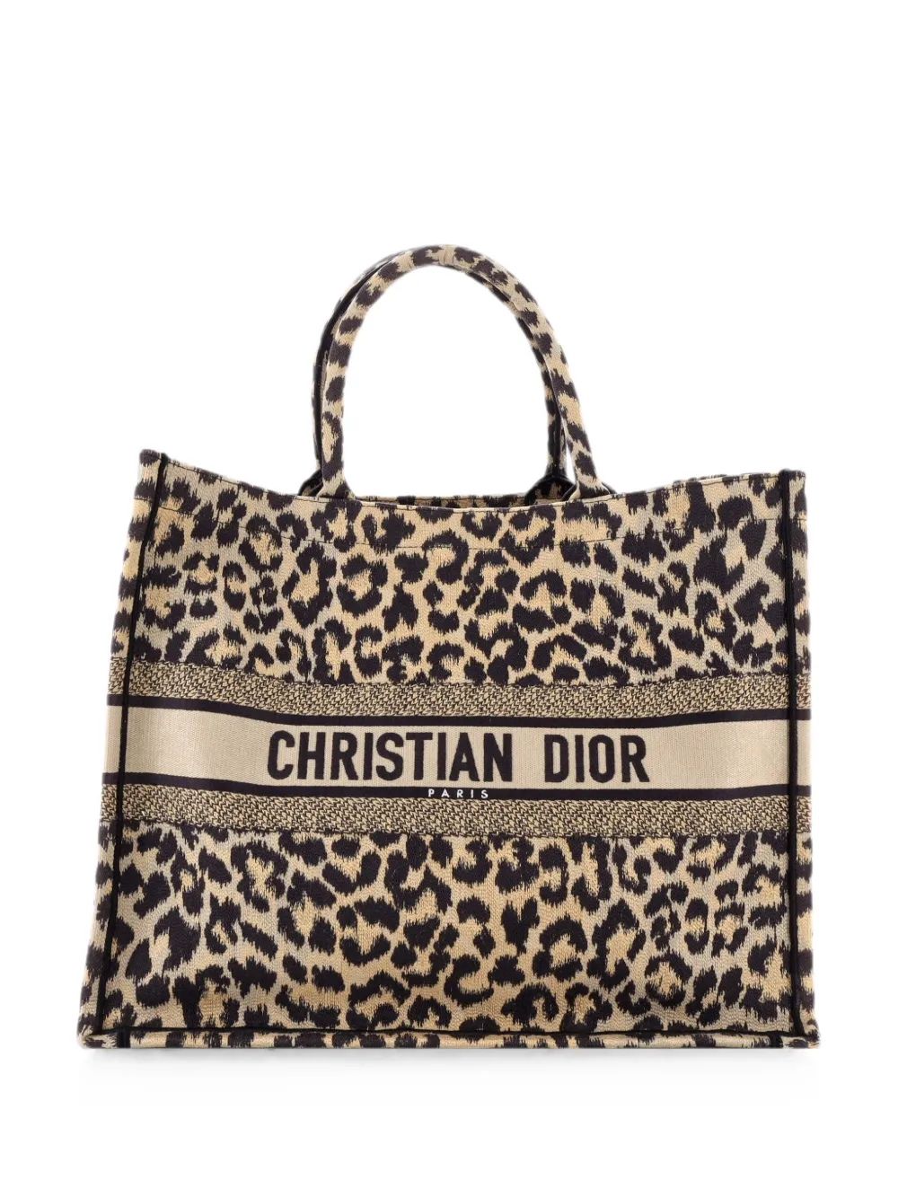 Christian Dior Pre-Owned Große Mizza Tote Bag aus Canvas mit Stickerei - Braun