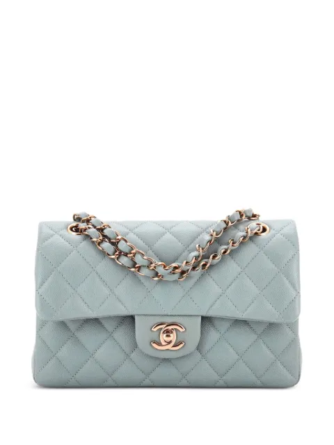 CHANEL Pre-Owned lille Double Flap skuldertaske i quiltet kaviarlæder