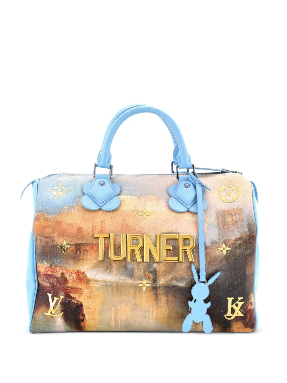 Louis Vuitton Pre-Owned Speedy Handbag Limited Edition Jeff Koons Turner Print Canvas 30 satchel - Blue