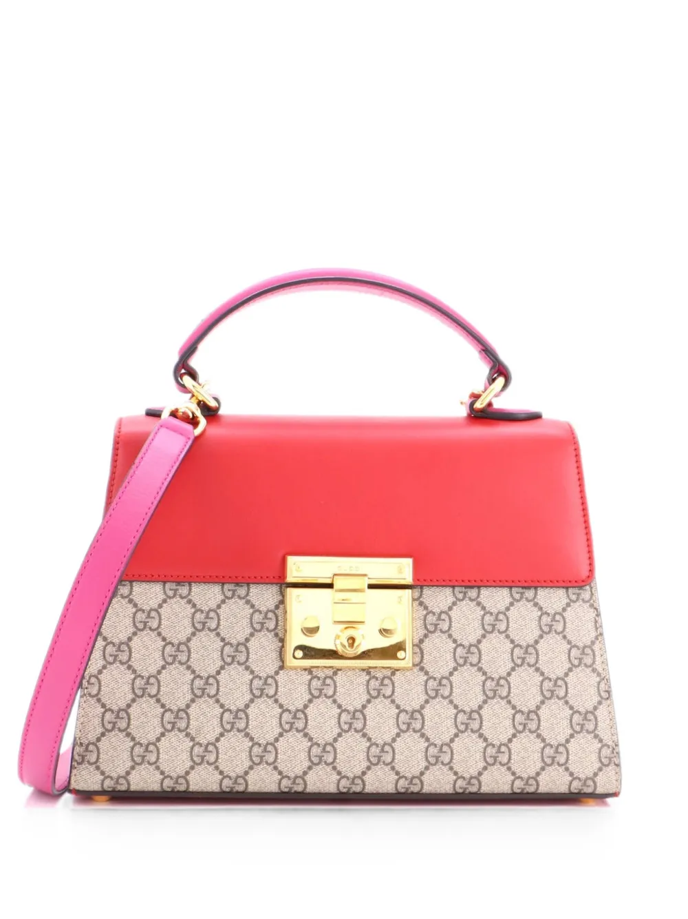Gucci Pre-Owned Borsa a tracolla Padlock piccola in tela cerata GG e pelle con manico - Multicolore