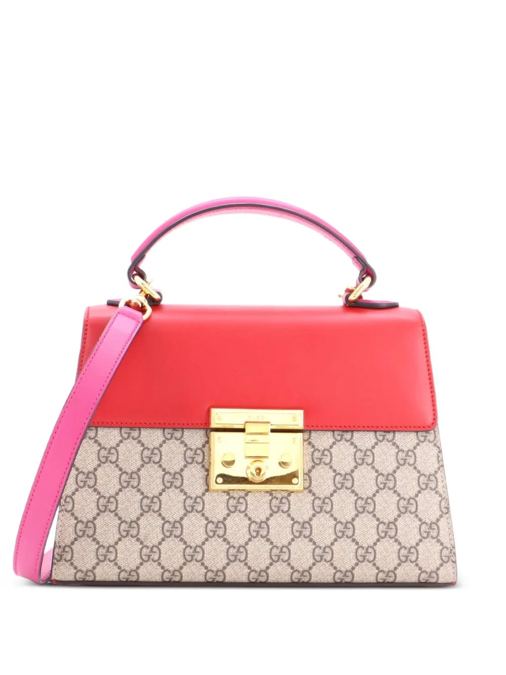 Gucci Pre-Owned Kleine Padlock Handtasche mit GG-Beschichtung aus Canvas und Leder - Mehrfarbig