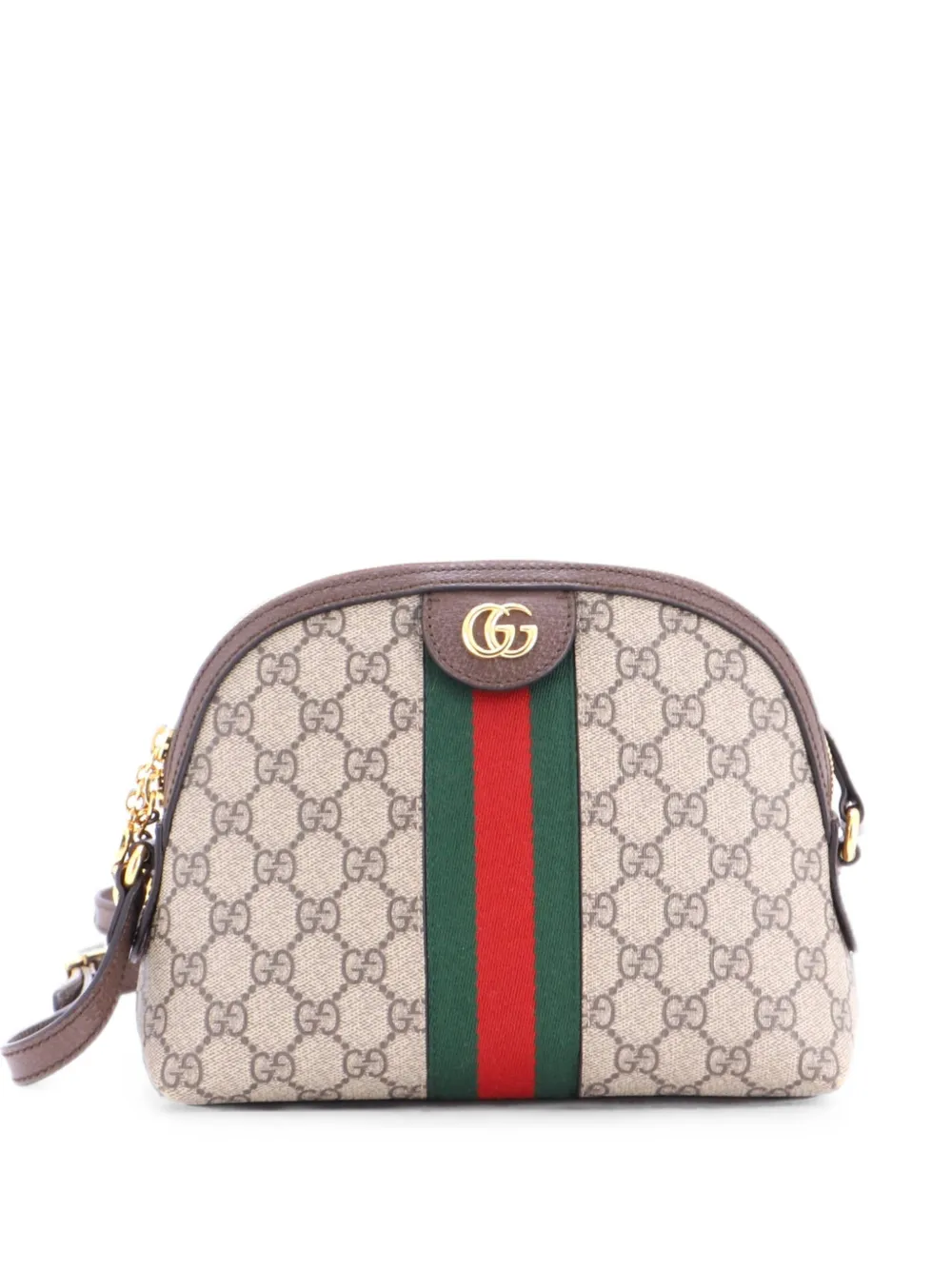Gucci Pre-Owned Kleine Ophidia Dome GG Schultertasche aus Canvas - Braun