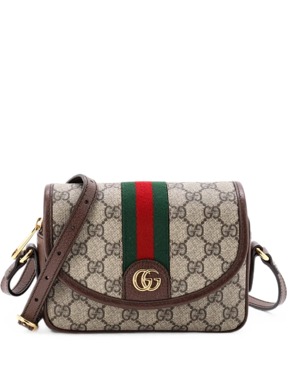 Gucci Pre-Owned Mini Ophidia Flap Umhängetasche aus beschichtetem GG-Canvas - Braun