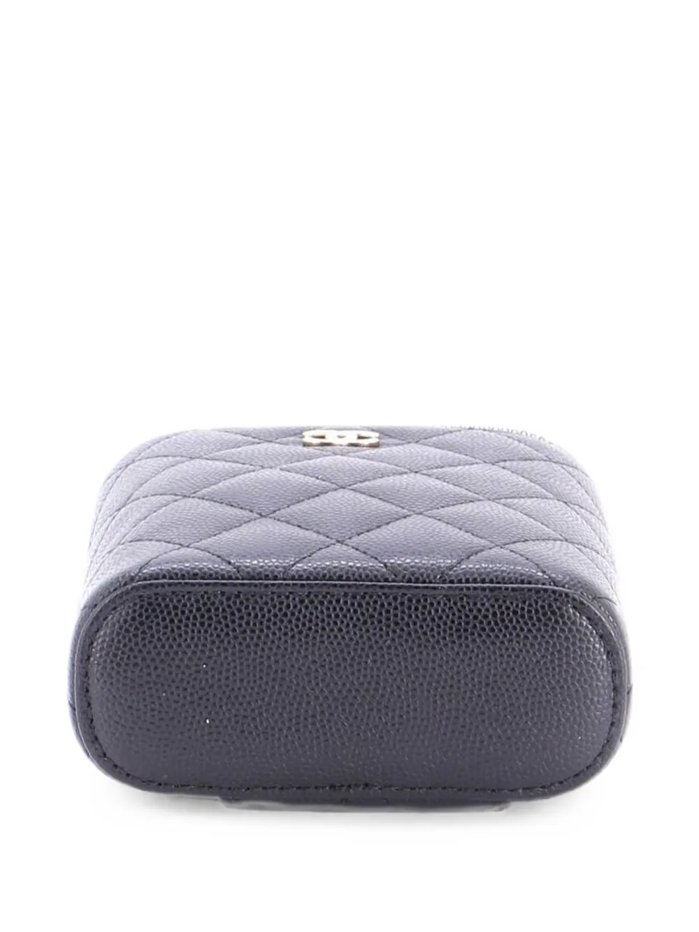 CHANEL Pre-Owned Vertical Classic Vanity Case with Chain Quilted Caviar Small shoulder bag - Black