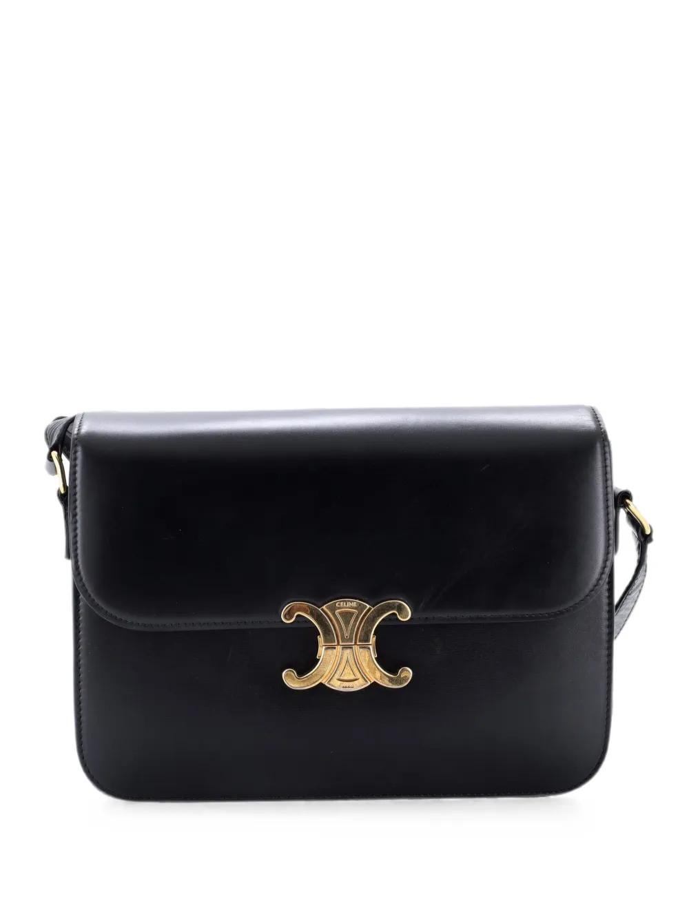 Celine Pre-Owned Triomphe Shoulder Bag Smooth Calfskin Large crossbody bag - Black