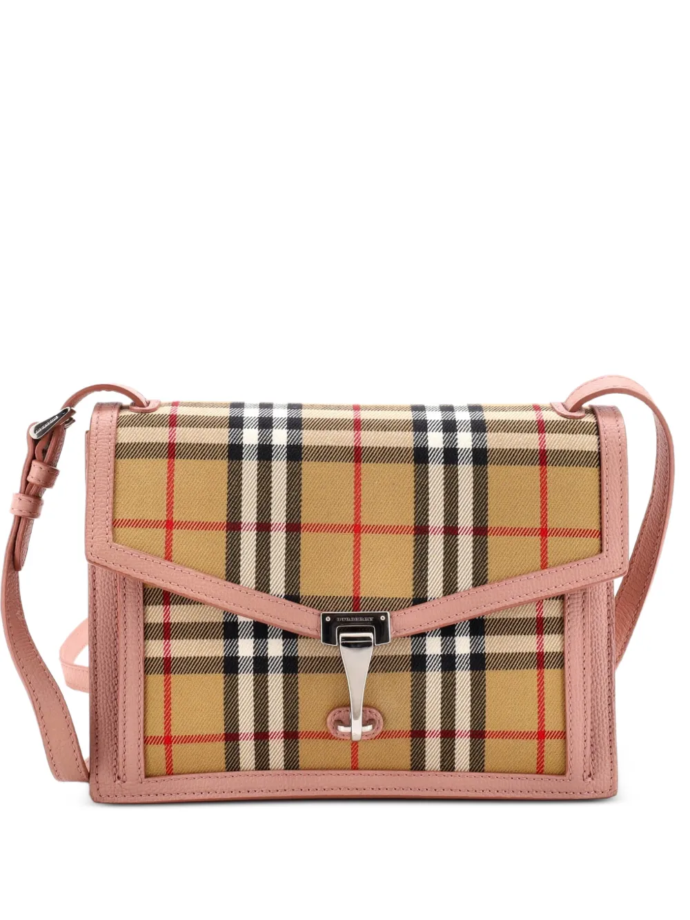 Burberry Pre-Owned Kleine Macken Canvas-Umhängetasche mit Vintage Check - Braun