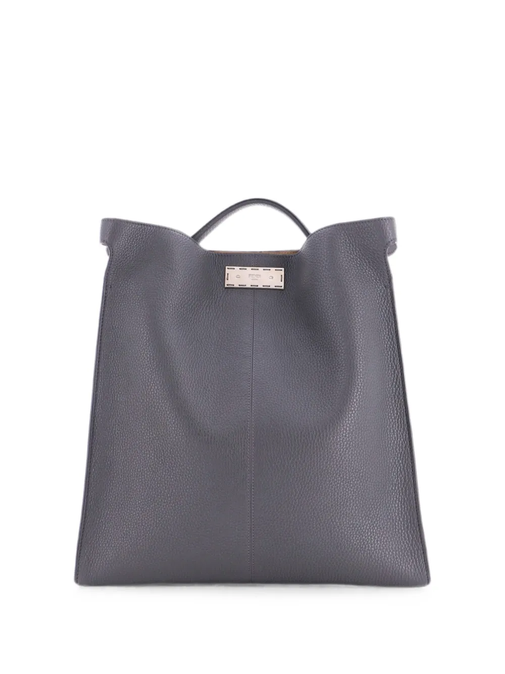 Pre-owned Fendi Peekaboo X-lite Fit Bag Leather Satchel In Grey