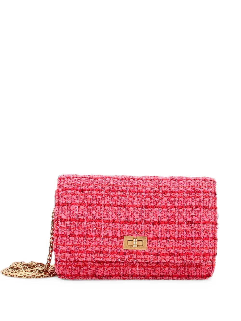 CHANEL Pre-Owned Reissue 2.55 Wallet on Chain Quilted Tweed crossbody bag - Pink
