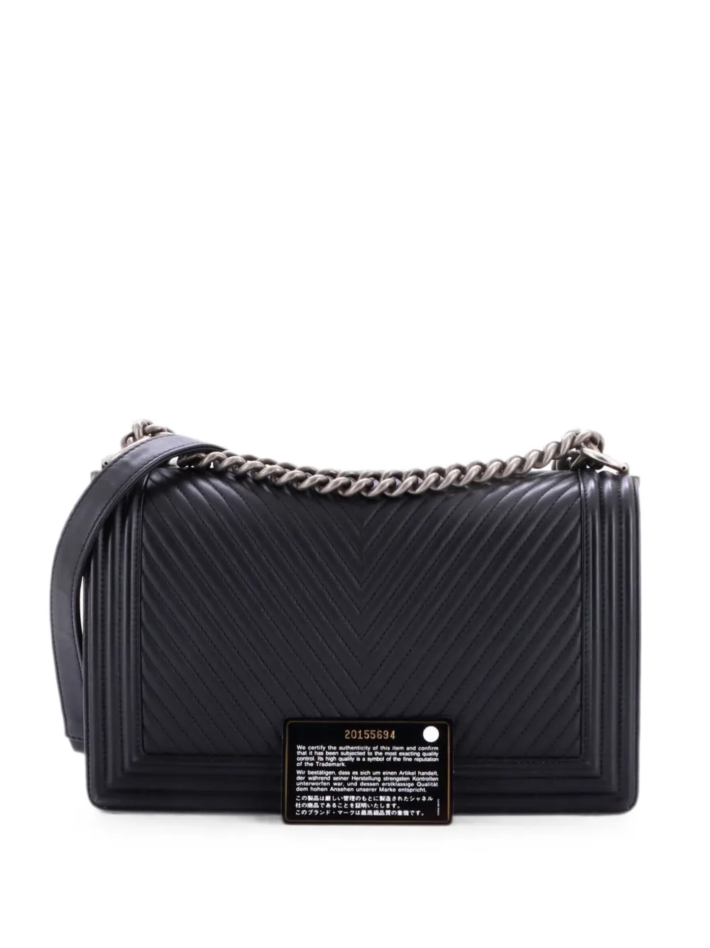 CHANEL Pre-Owned Boy Flap Bag Chevron Lambskin New Medium shoulder bag - Black