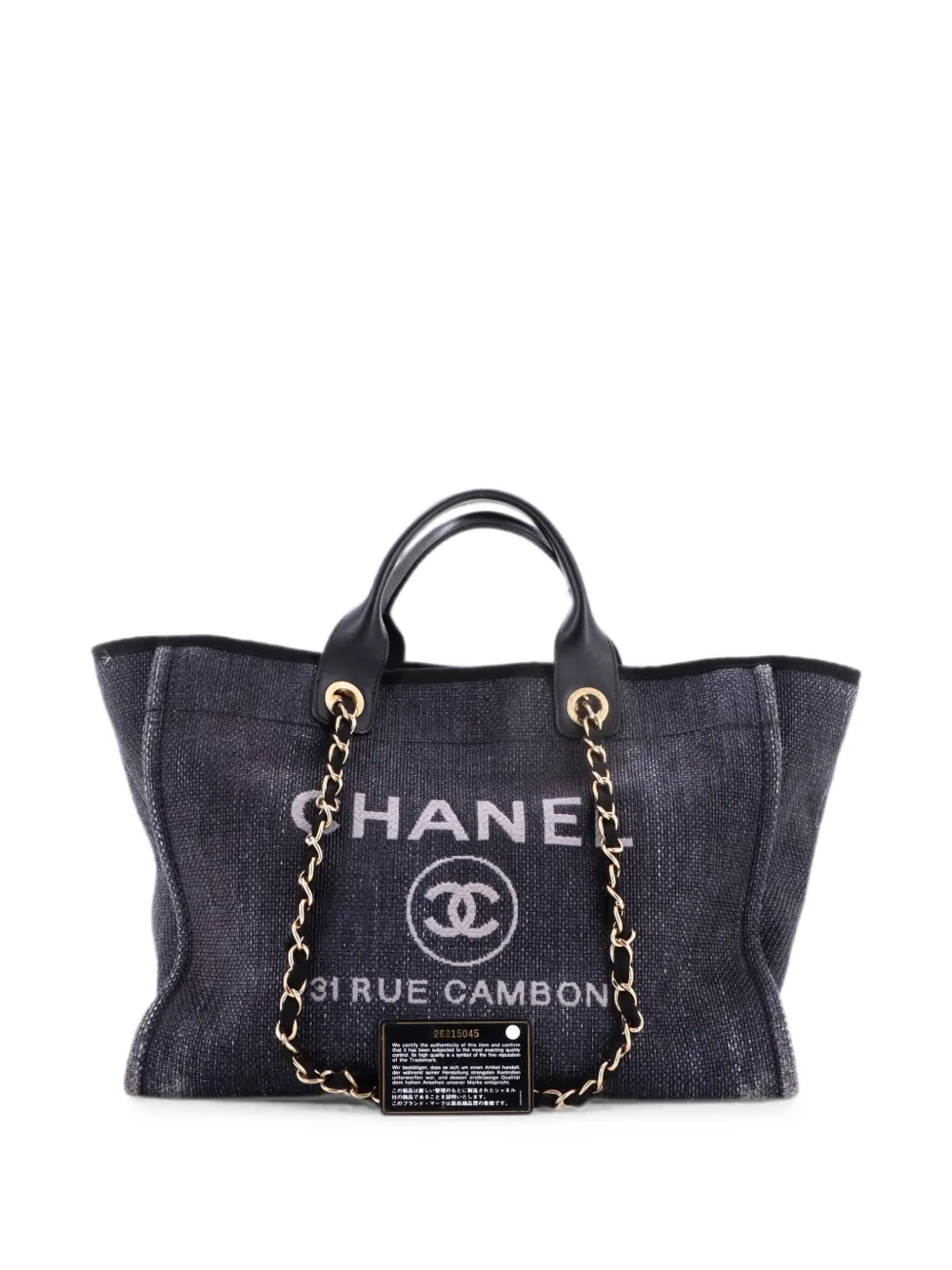 CHANEL Pre-Owned Deauville Mixed Fibers Large tote bag - Black