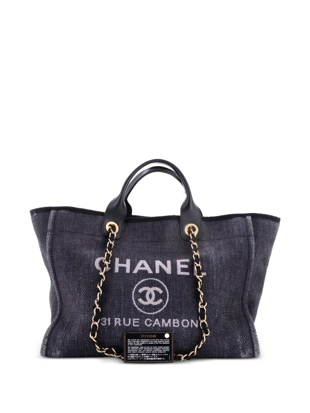 CHANEL Pre-Owned Deauville Mixed Fibers Large tote bag - Black