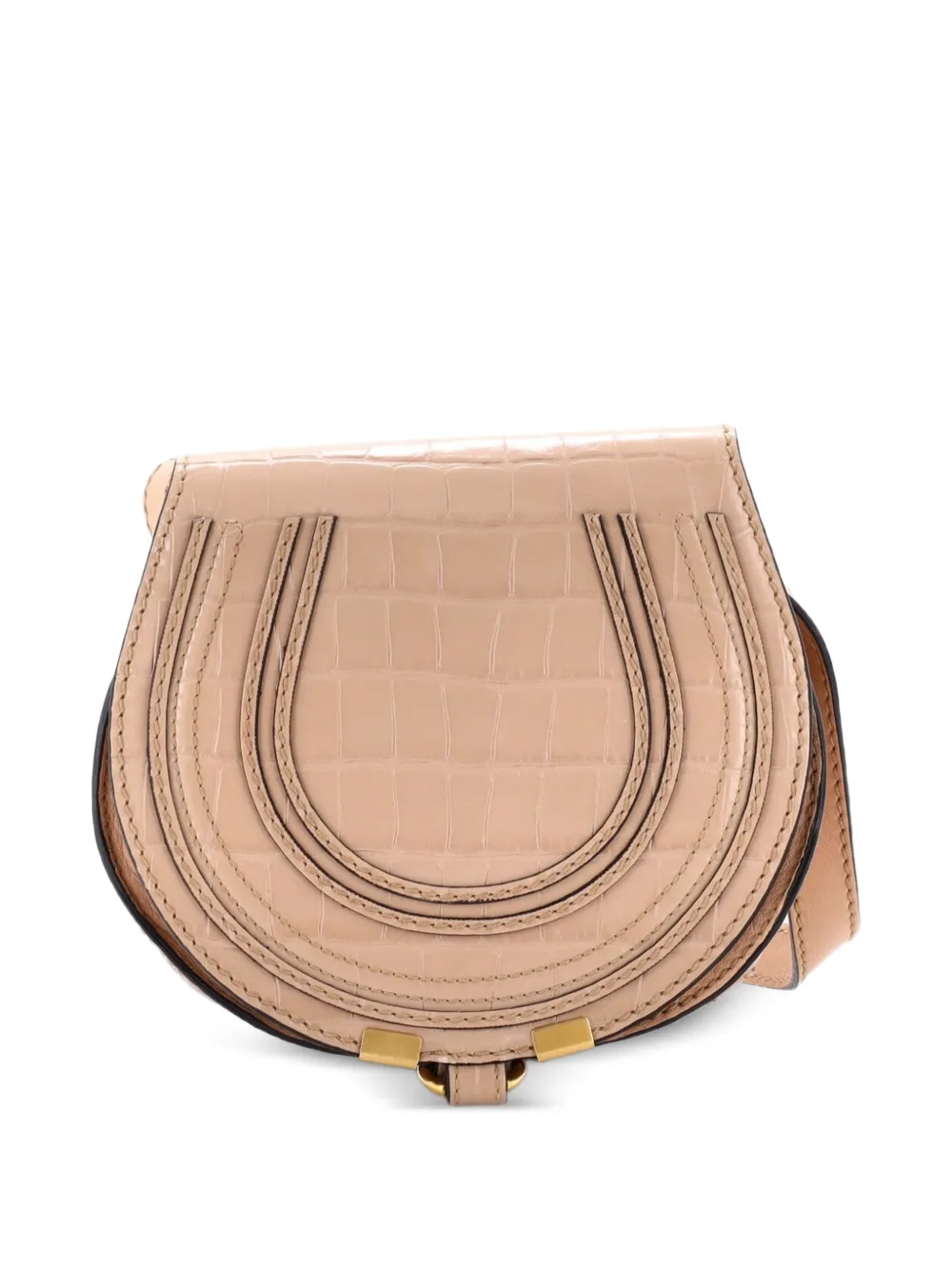 Chloé Pre-Owned Borsa a tracolla Marcie mini in pelle goffrata effetto coccodrillo - Toni neutri