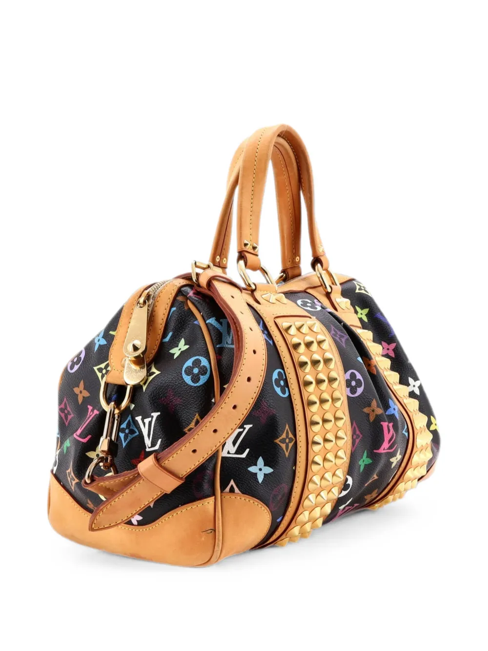 Pre-owned Louis Vuitton Courtney Bag Monogram Multicolor Mm Satchel In Black