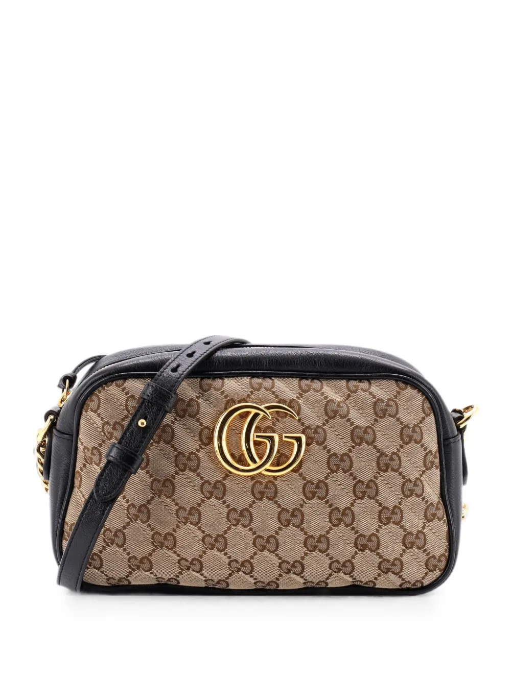 Gucci Pre-Owned Kleine GG Marmont Schultertasche aus gestepptem GG-Canvas - Schwarz