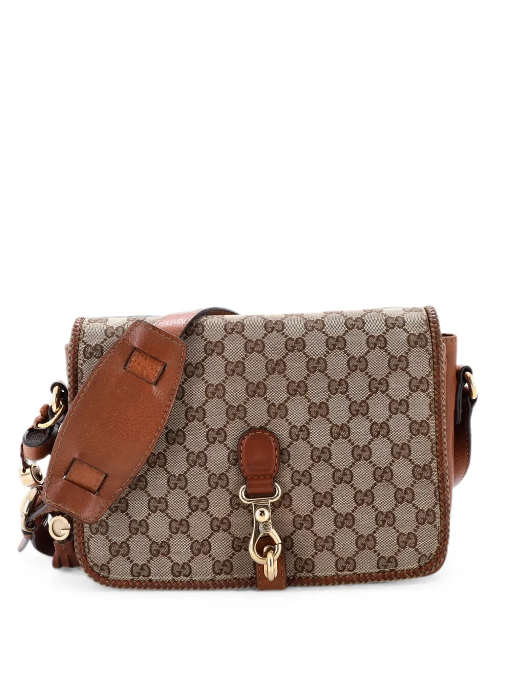 Gucci Pre-Owned Borsa a tracolla Marrakech media in tela GG e pelle - Marrone