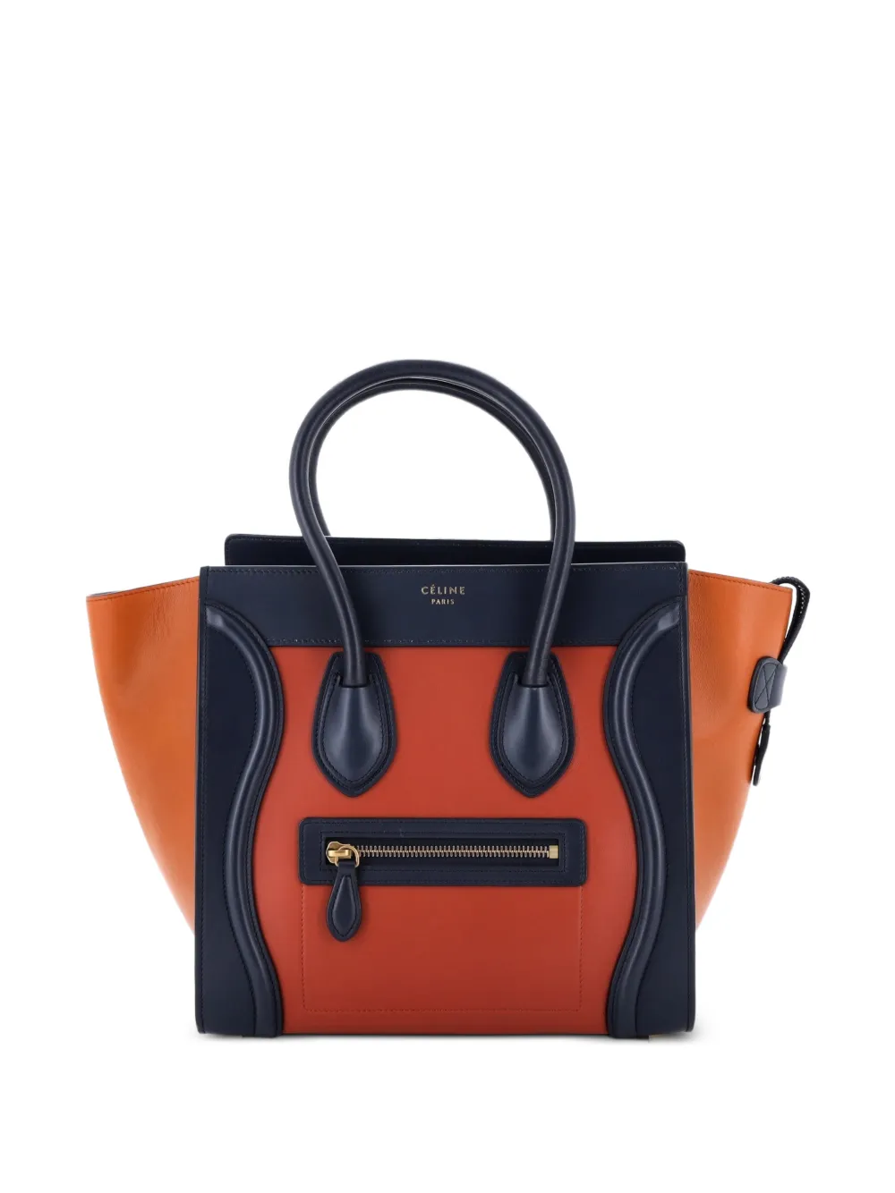 Celine Pre-Owned Tricolor Luggage Bag Leather Micro tote bag - Orange