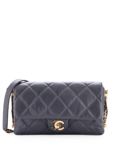 CHANEL Pre-Owned Crush on Chains Flap Bag Quilted Lambskin Medium crossbody bag