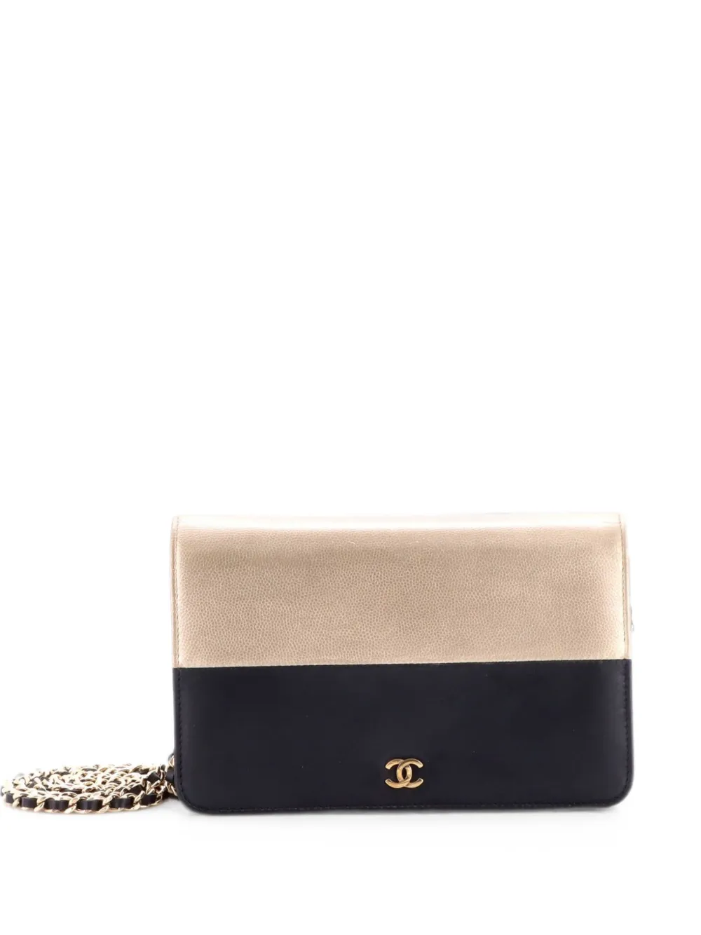 CHANEL Pre-Owned Bicolor Wallet on Chain Leather crossbody bag - Black