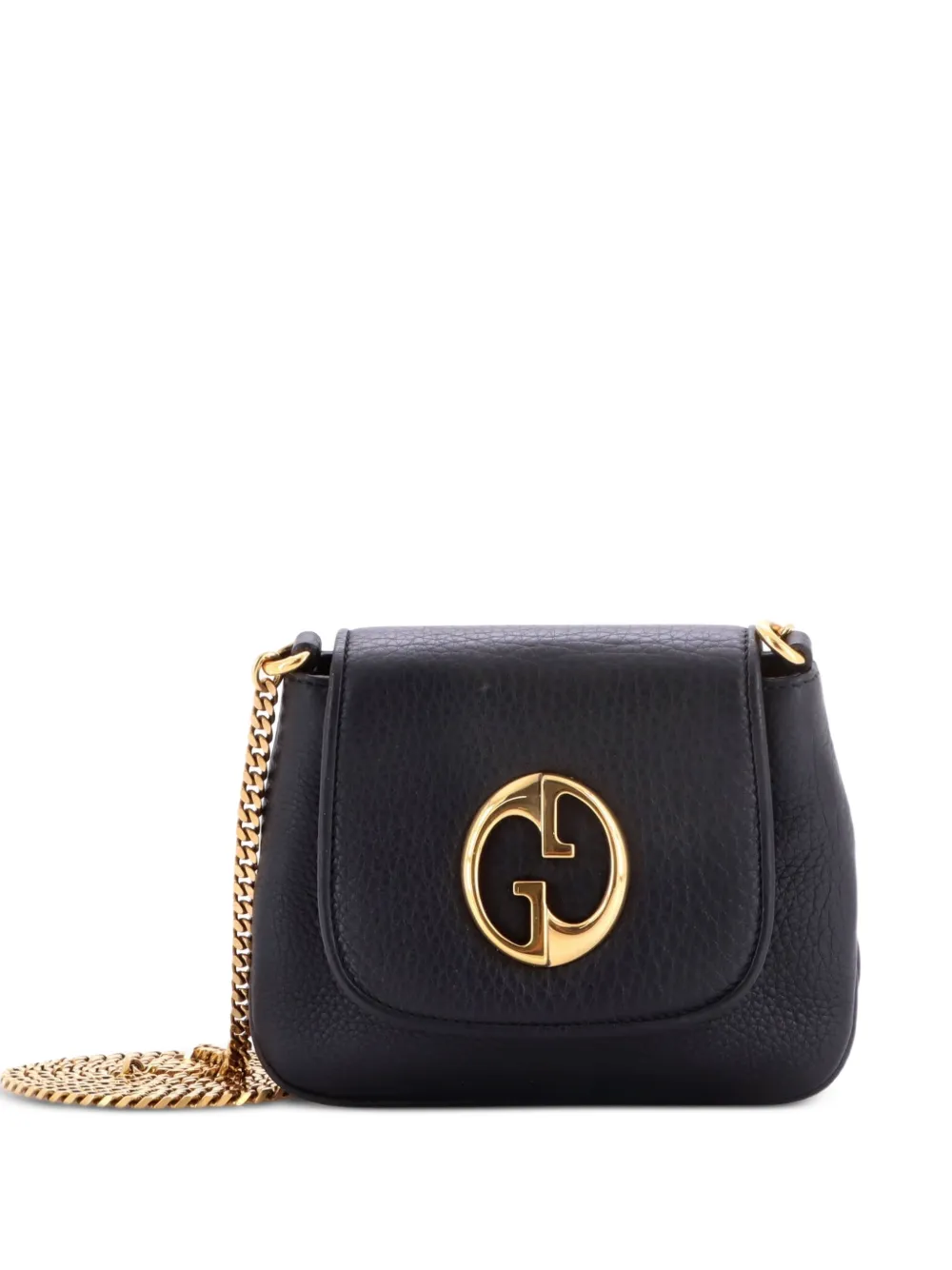 Gucci Pre-Owned 1973 Chain Shoulder Bag Leather Small crossbody bag - Black