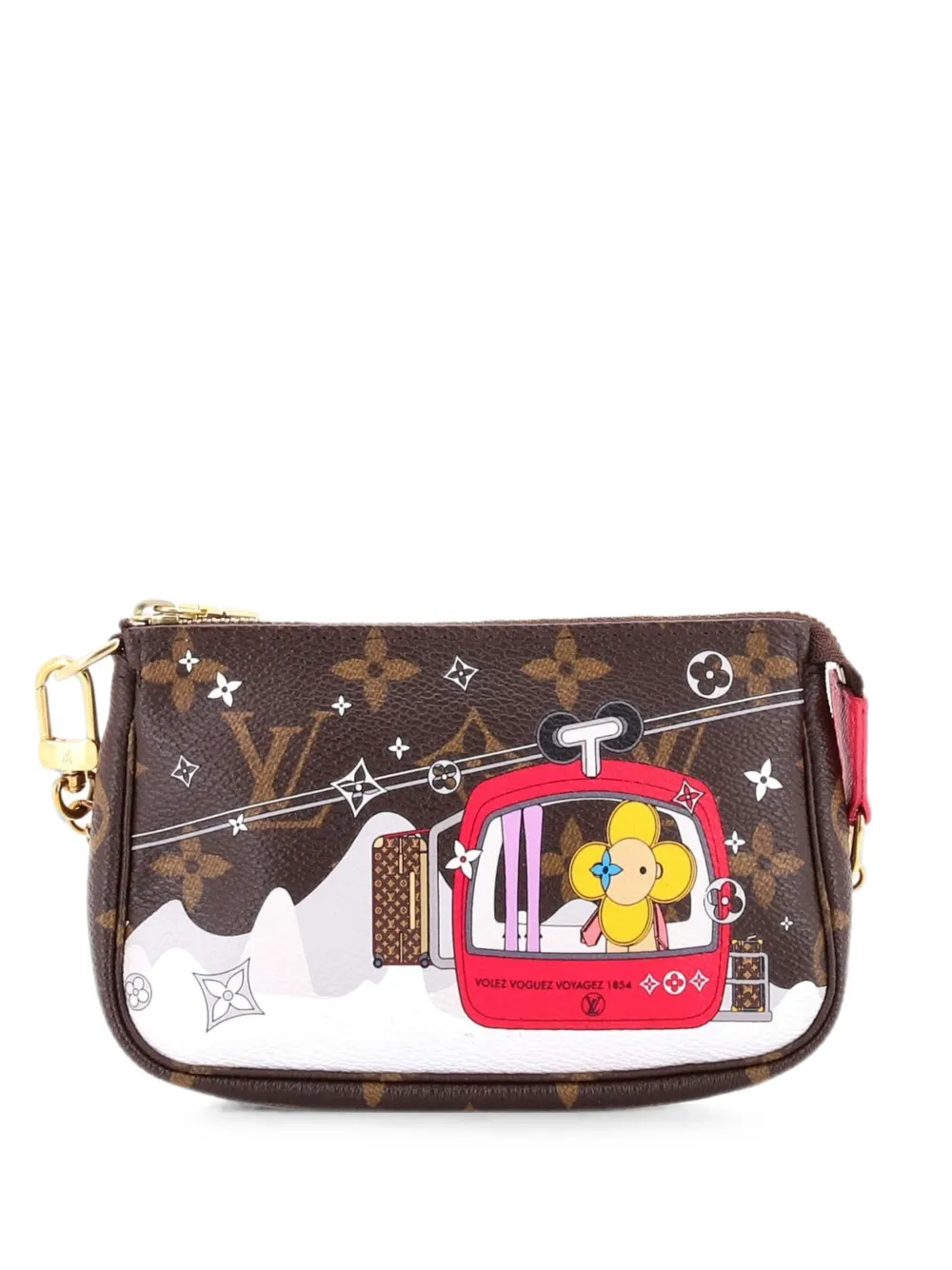 Louis Vuitton Pre-Owned Pochette Accessoires Limited Edition Vivienne Xmas Monogram Canvas Mini clutch bag - Brown