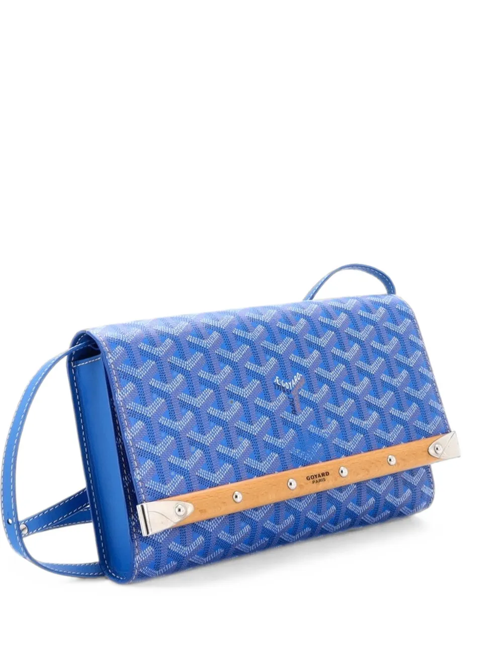 Goyard Pre-Owned Clutch Monte Carlo PM in tela cerata con tracolla - Blu