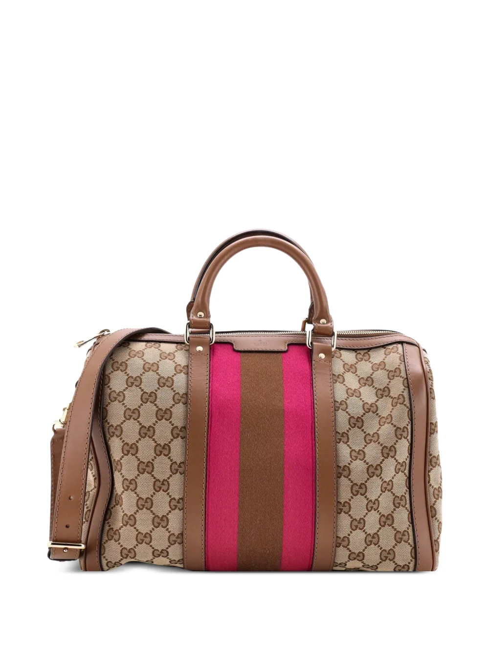 Gucci Pre-Owned Vintage Web Boston Bag GG Canvas Medium satchel - Brown