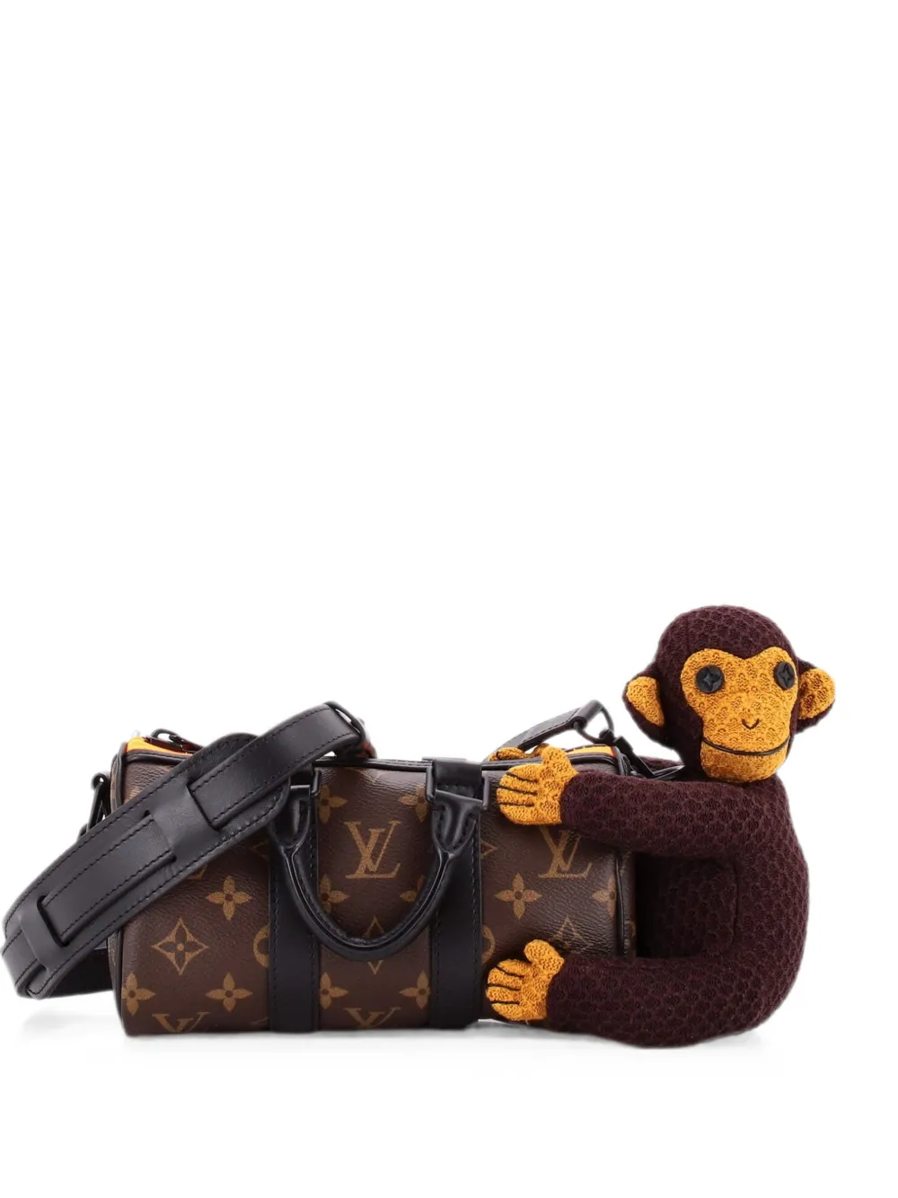 Louis Vuitton Pre-Owned XS Keepall Bandouliere Canvas-Umhängetasche mit LV Friends-Patch - Braun