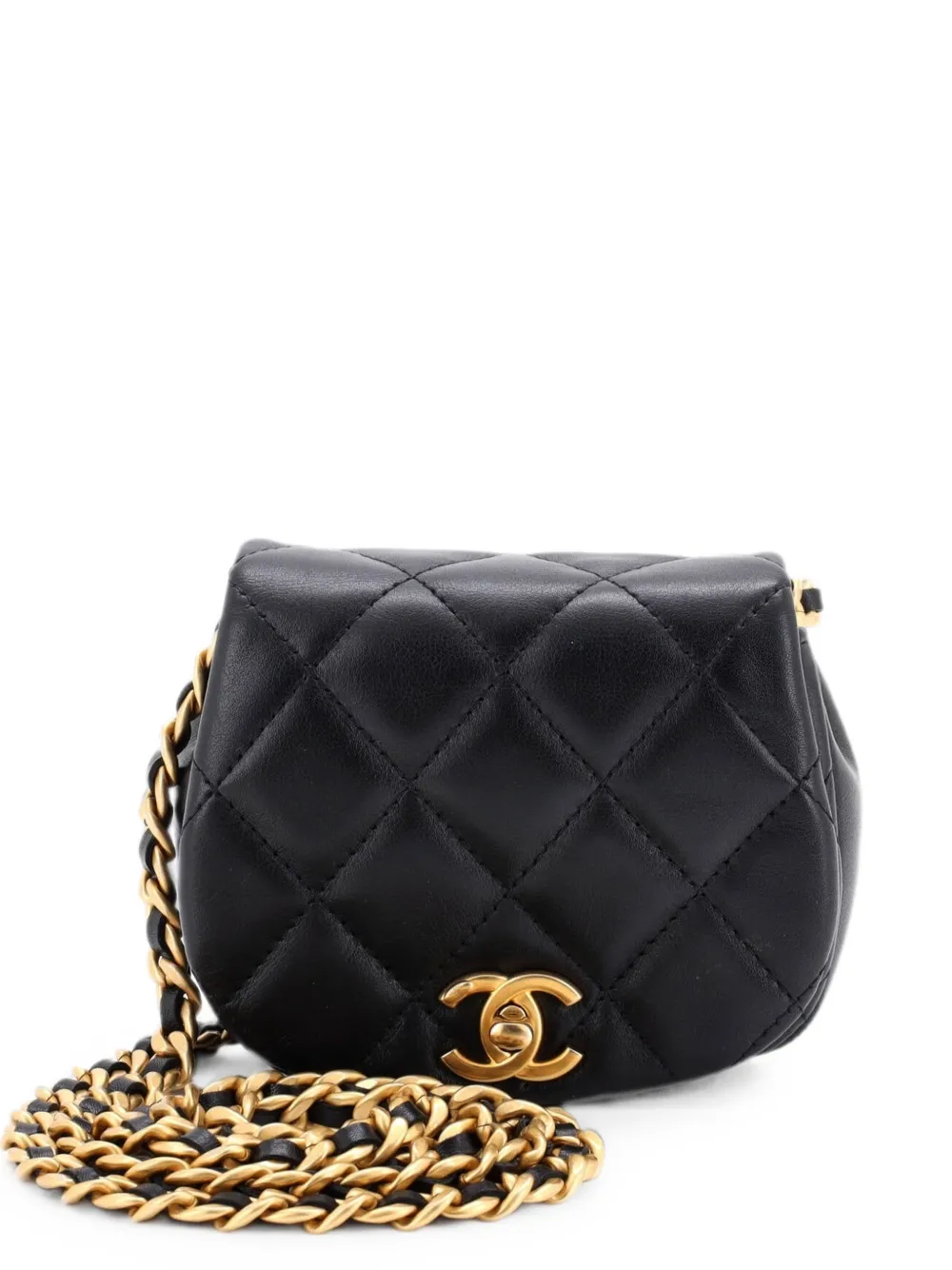 CHANEL Pre-Owned Coco Mail Clutch with Chain Quilted Calfskin Mini crossbody bag - Black