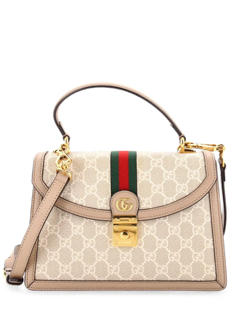 Gucci Pre-Owned Borsa a tracolla Ophidia piccola in tela cerata GG con manico - Toni neutri