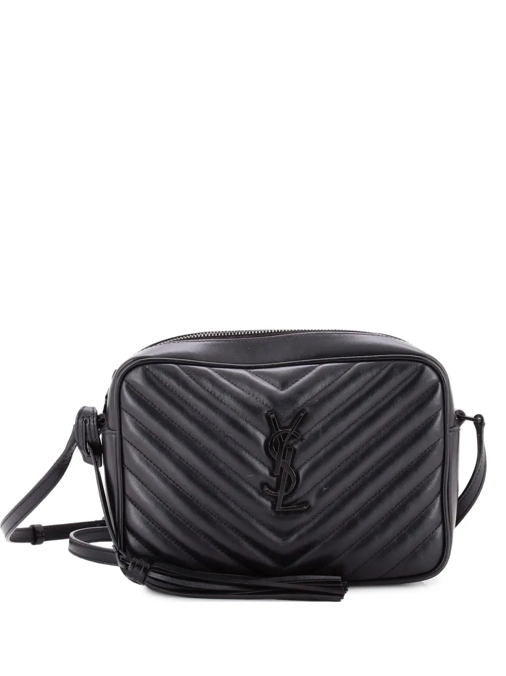 Saint Laurent Pre-Owned Lou Camera Bag Matelasse Chevron Leather Small crossbody bag - Black