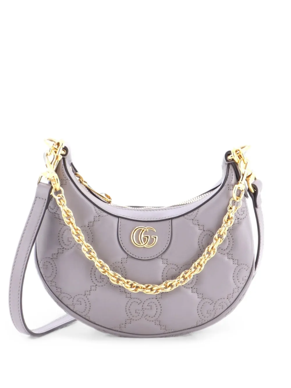 Gucci Pre-Owned Half Moon Hobo GG Matelasse Leather Mini shoulder bag - Grau