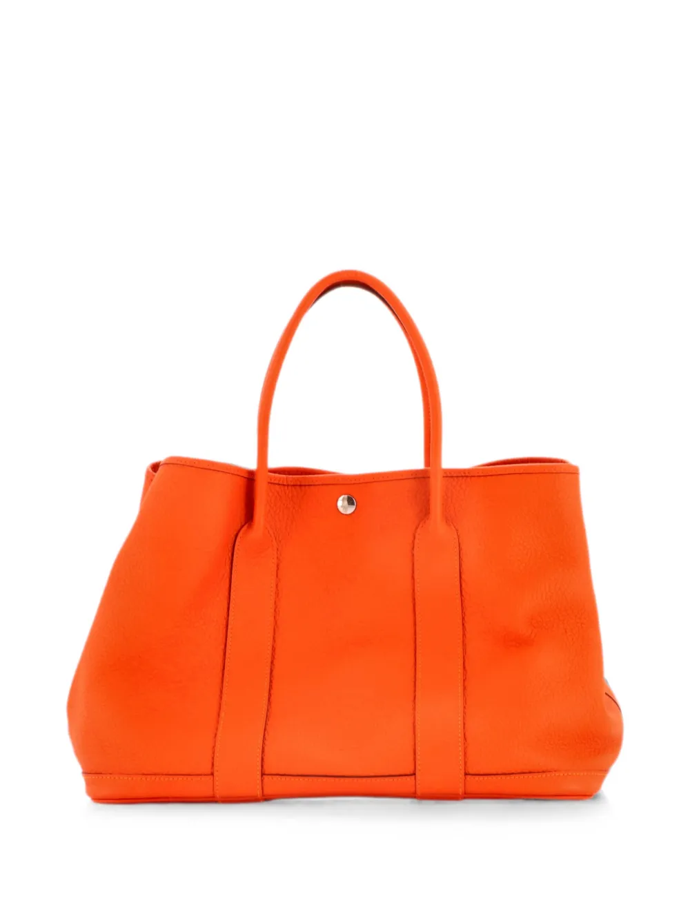 Pre-owned Hermes Garden Party Leather 36 Tote Bag In Orange