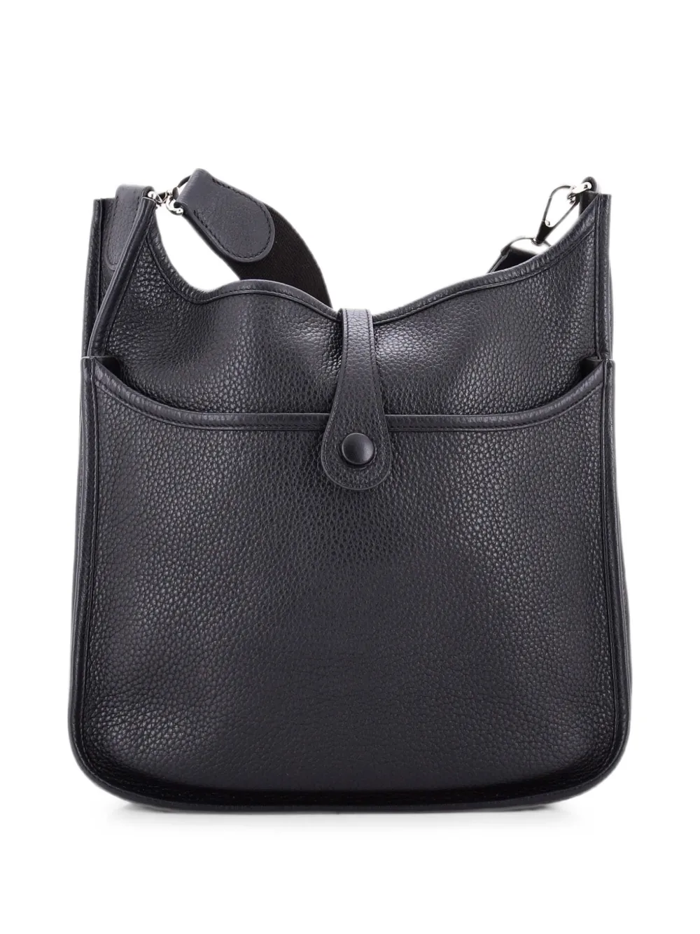 Pre-owned Hermes Evelyne Bag Gen Iii Clemence Pm Crossbody Bag In Black