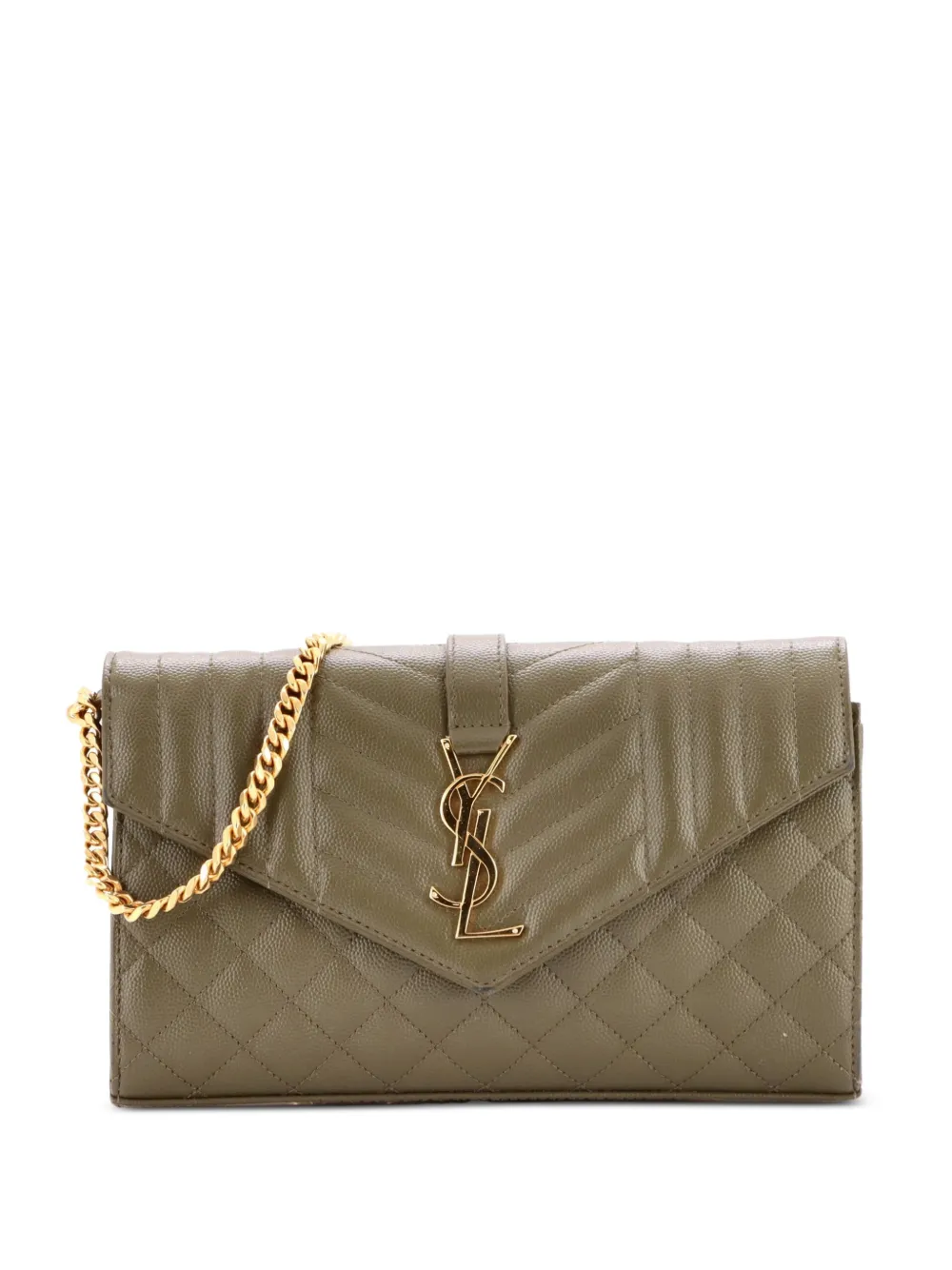 Saint Laurent Pre-Owned Mittelgroße Classic Monogram Matelasse Umhängetasche - Grün