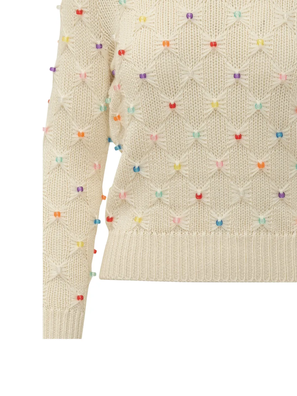 MARANT ÉTOILE Priyanka Bead-embellished Open-knit Sweater in Neutrals, view 4