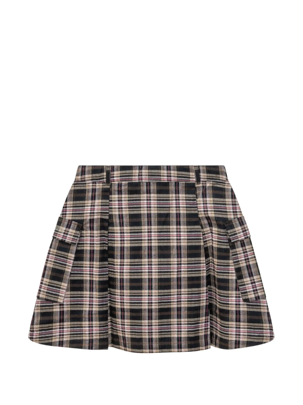 Off-White Kids Geruite cargo rok Zwart