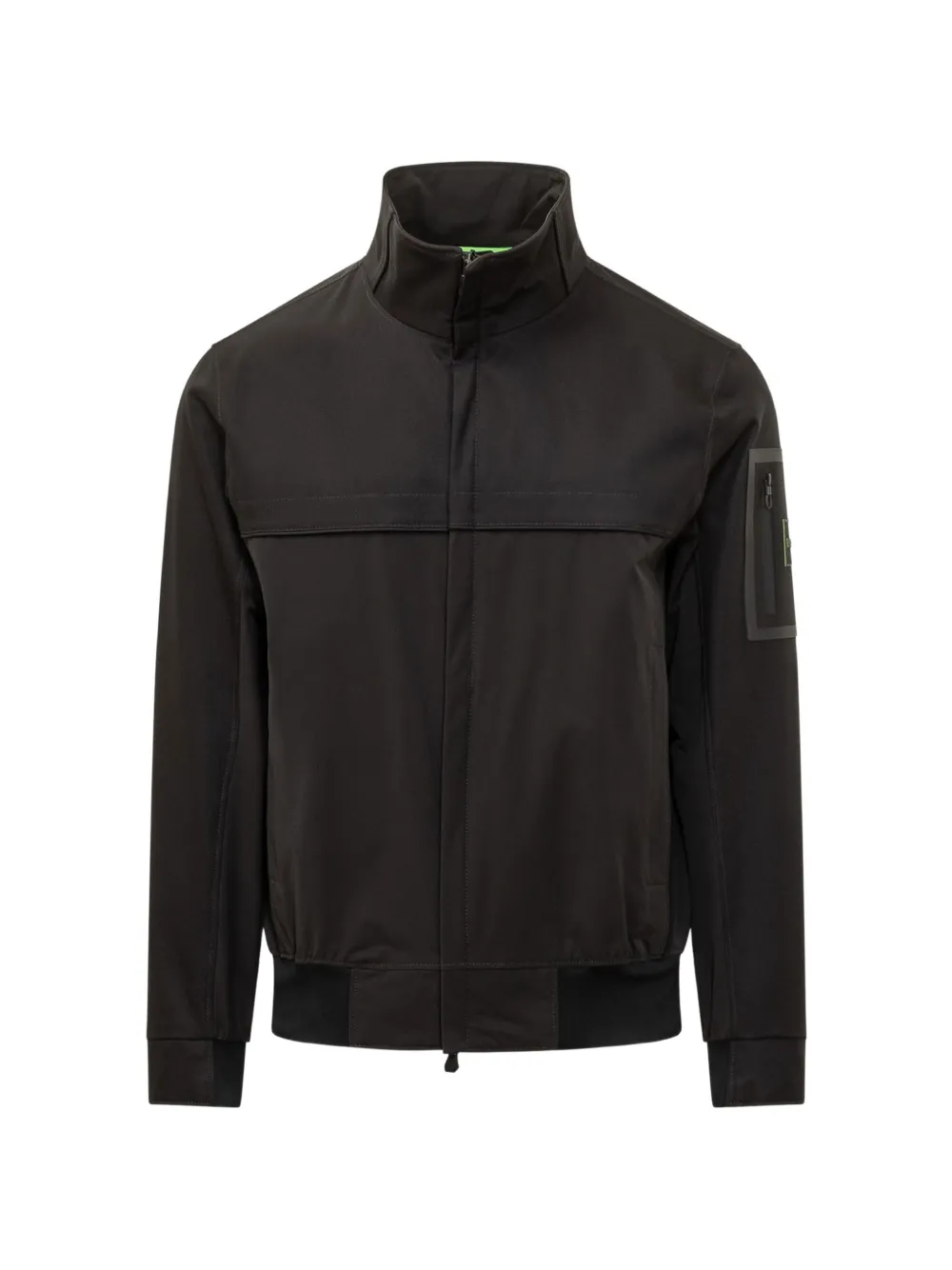 BOSS logo-patch zip-up jacket - Black
