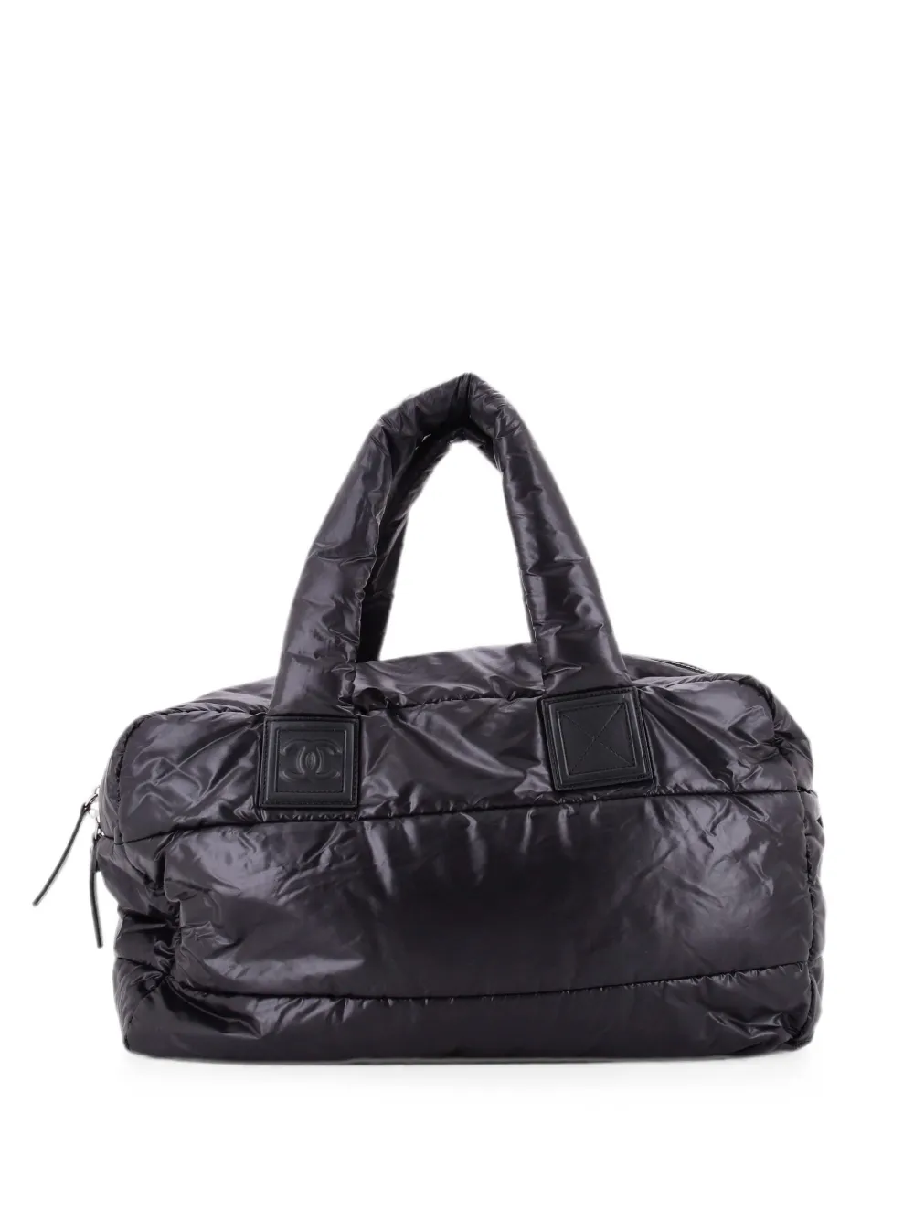 CHANEL Pre-Owned Coco Cocoon Bowling Bag Quilted Nylon Large handbag - Black