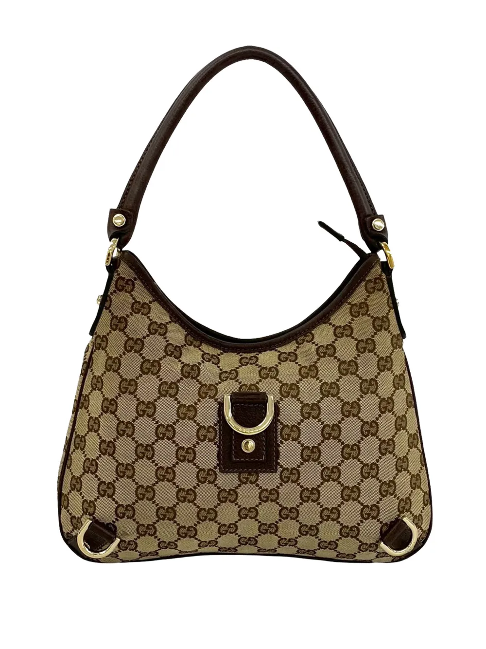 Gucci Pre-Owned Borsa a spalla Abbey in tela GG con anello a D 2000-2015 - Toni neutri